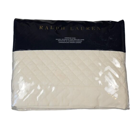 Ralph Lauren Wyatt European Sham Pillowcase Pillow Cover Quilted